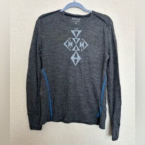 Pendleton Charcoal with Blue Stitching Long Sleeve Tee